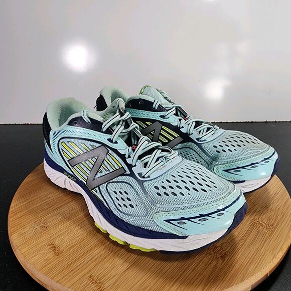 Womens New Balance 860 Sz 10 009435 Green Blue Running Athletic Sneakers Shoes - Picture 2 of 9